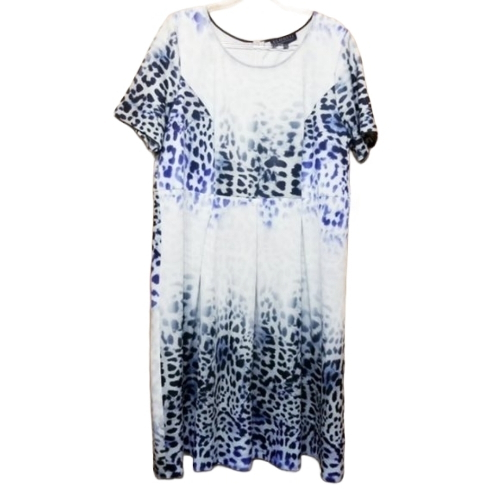 Eloquii | Fit & Flare Cheetah Print Midi Length Dress (Size 22)